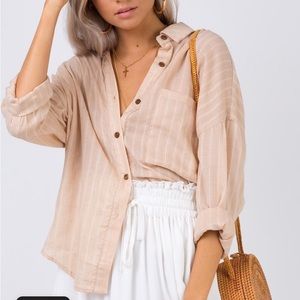 Princess Polly Summer Sandbar Top Beige